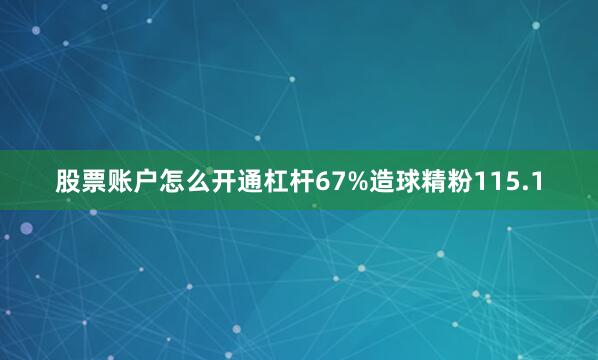 股票账户怎么开通杠杆67%造球精粉115.1